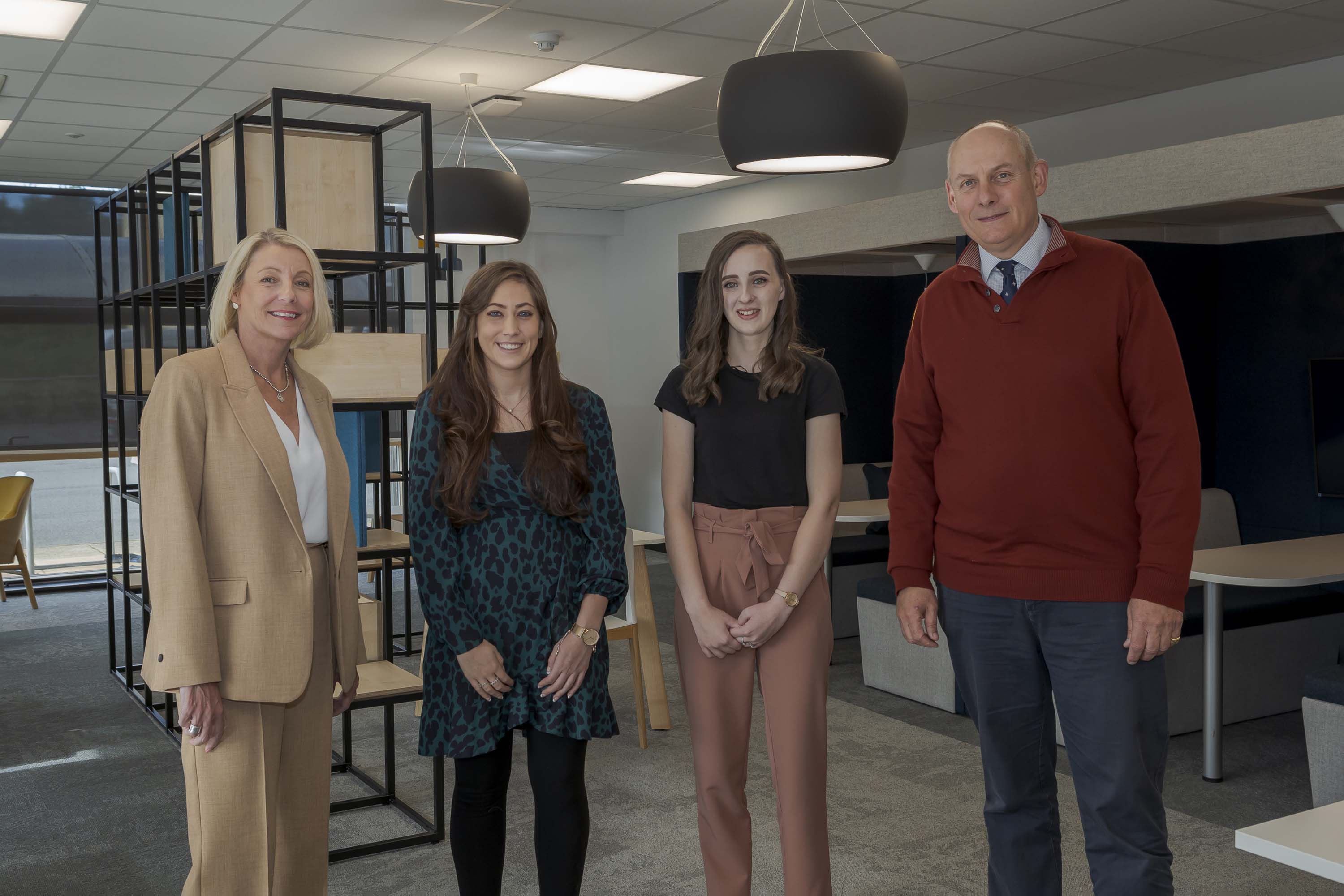 Professor Lynne McKenna, David Gray, Lauren Ord and Zoe Morrison